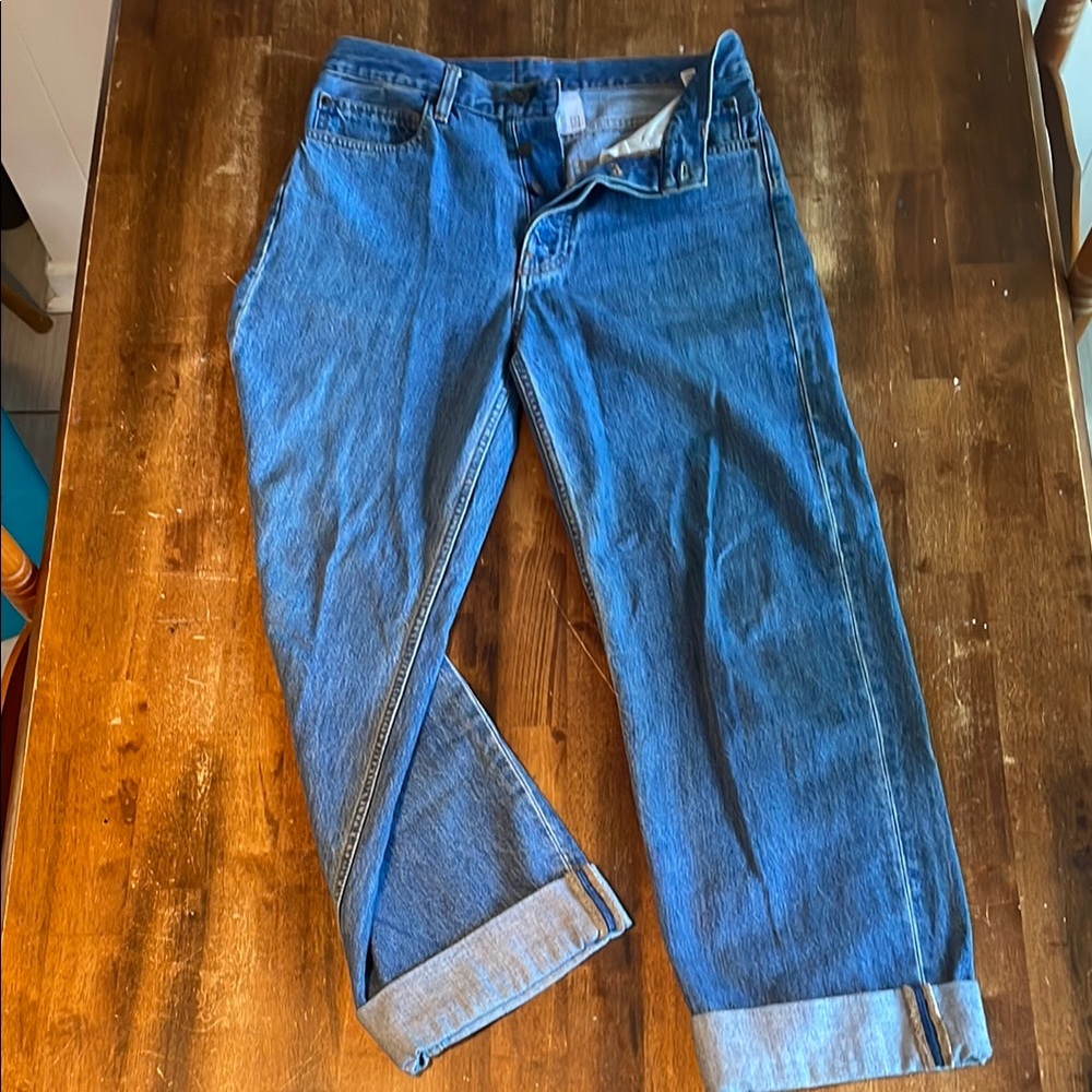 Iconic Men’s Calvin Klein Classic Blue Baggy Denim Jeans with the Orange Patch
